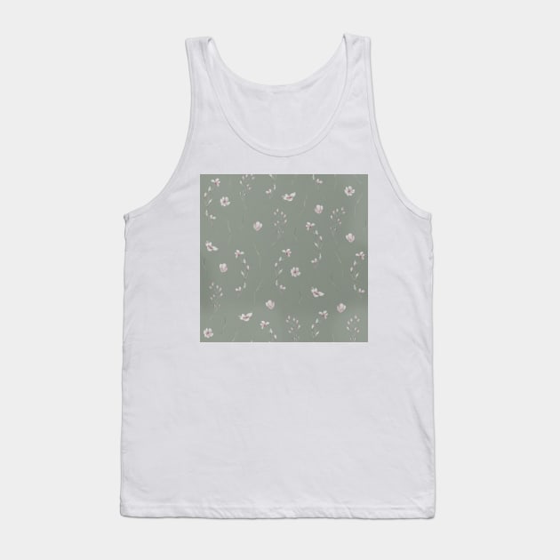 Delicate Flower Pattern Tank Top by NJORDUR